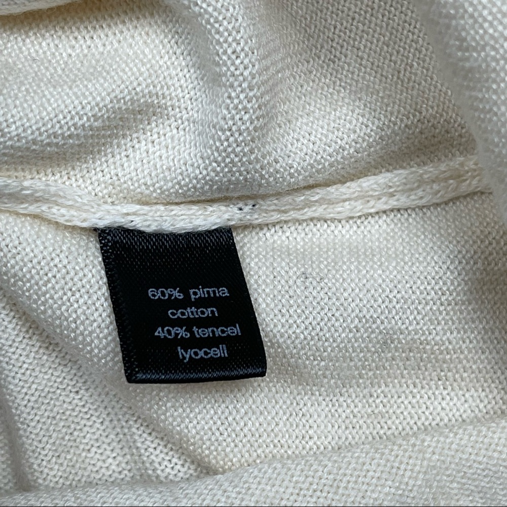 Peruvian Connection Pima Cotton Tencel Blend Cream Color Turtle Neck Dress XS - Picture 8 of 8